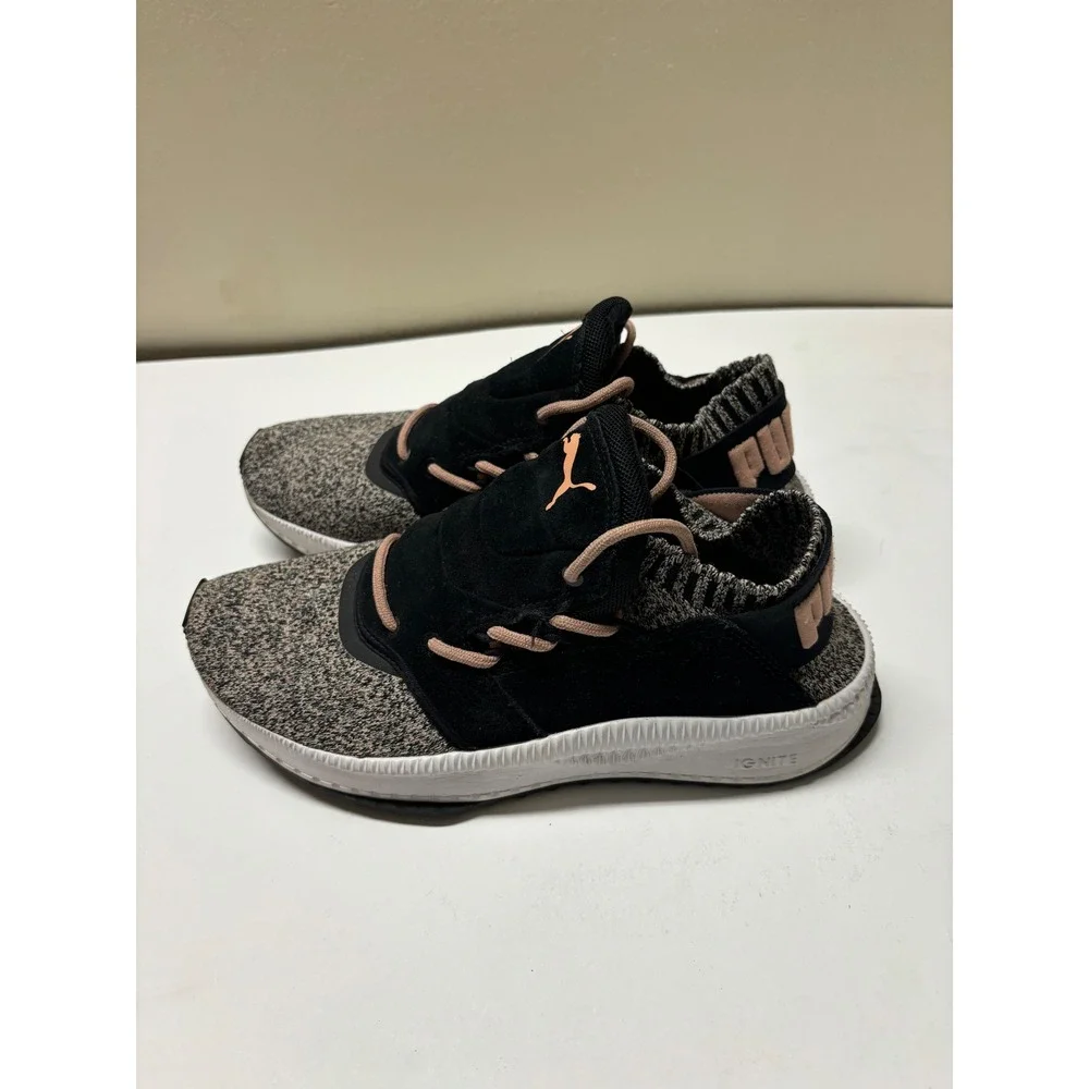 Puma Ignite Tsugi Jun Womens Running Shoes Black Gray Rose Gold 365561-03 Size 8